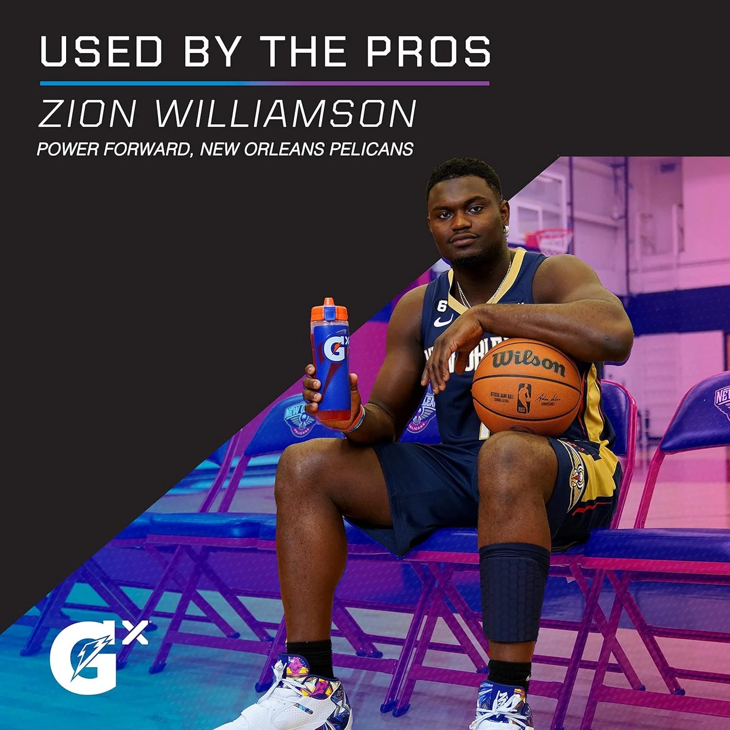 GX Bottle, Refillable Water Bottle, Non Slip, Light Blue, 30 Fl Oz