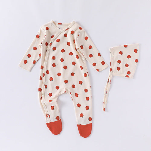 Spring Arrival Baby Unisex Long Sleeves Cartoon Fruits Pattern Pajamas