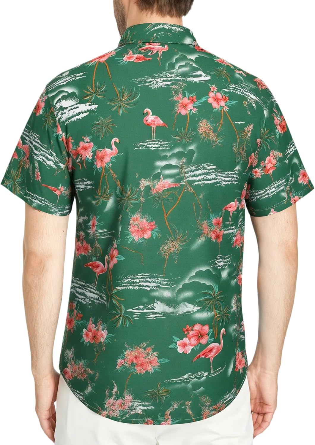 Pack Hawaiian Shirt for Men Flamingo Short Sleeve Casual Button down Shirts Summer Beach Shirt