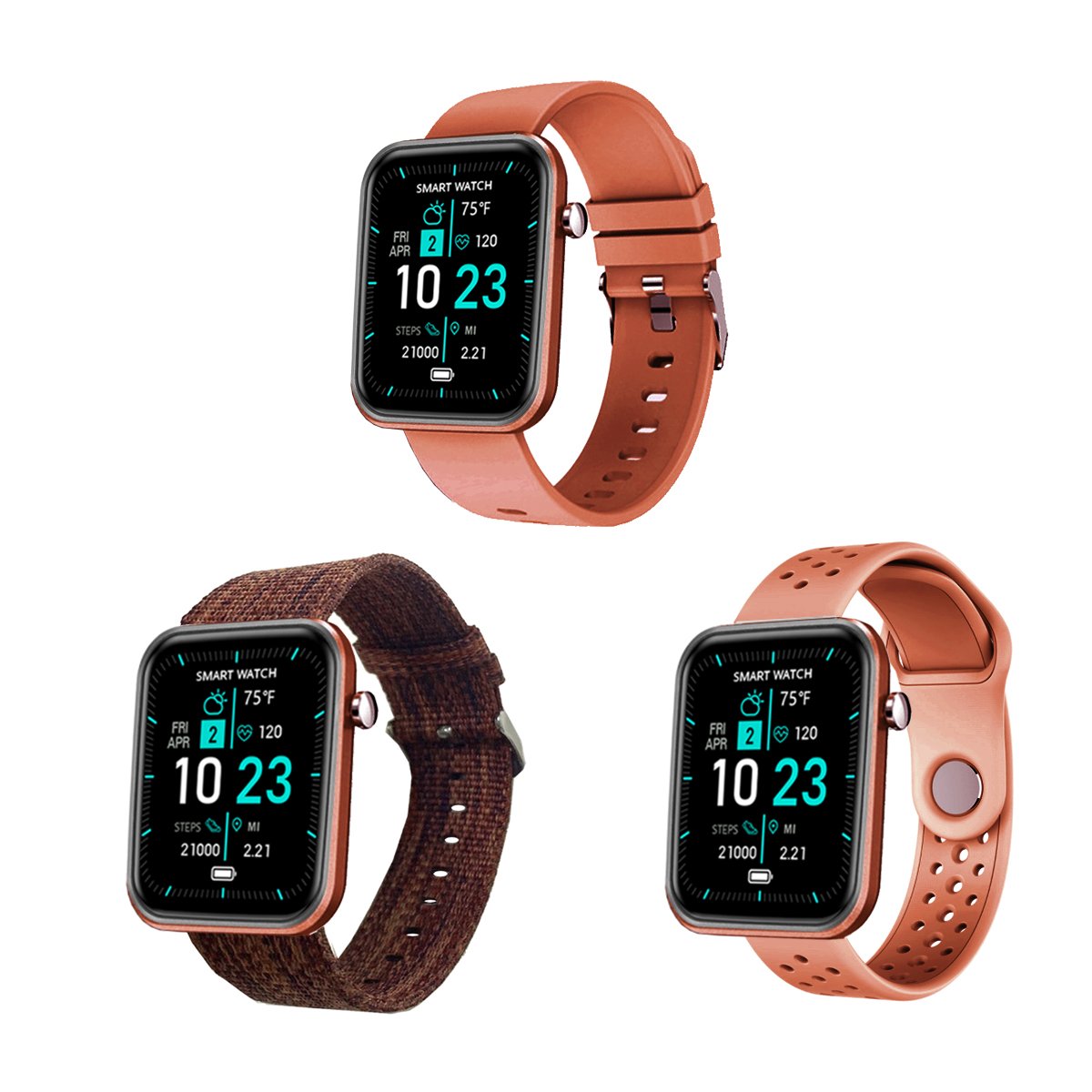 Advanced Smartwatch With Three Bands And Wellness + Activity Tracker 