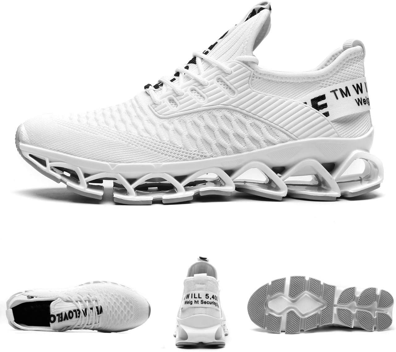 Men'S Running Shoes Blade Non Slip Fashion Sneakers Breathable Mesh Soft Sole Casual Athletic Walking Shoes