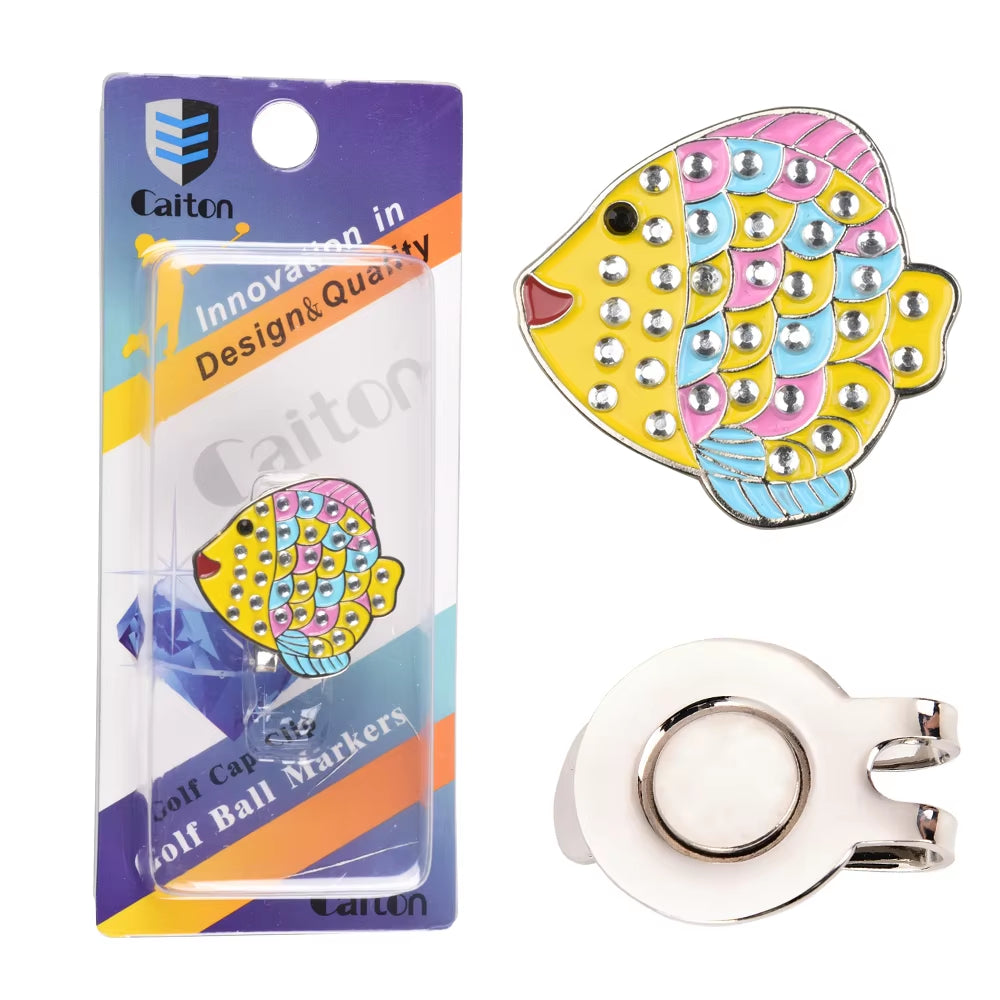 1Pcs Golf Ball Mark+Golf Hat Clip Magnetic Alloy Marker Golf Accessories Golf Cap Clips Golf Training Aids