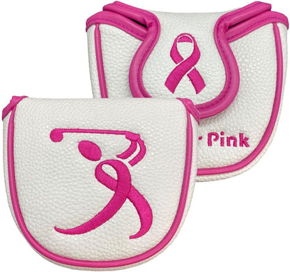 Mallet Putter Cover, PU Leather with Colorful Embroidered Designs and Magnetic Closure, for Men & Women