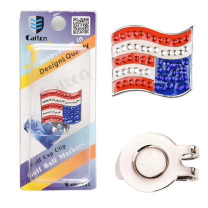 1Pcs Golf Ball Mark+Golf Hat Clip Magnetic Alloy Marker Golf Accessories Golf Cap Clips Golf Training Aids