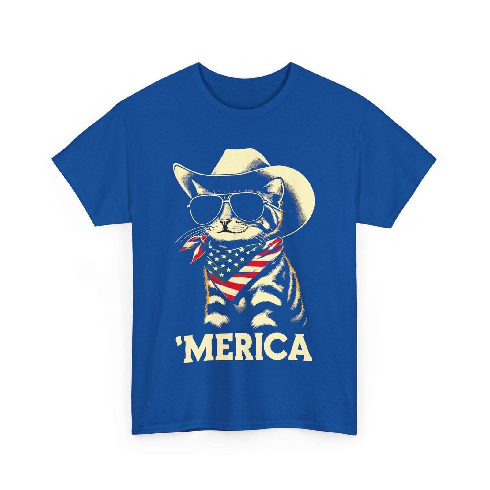 Merica Cat 4Th of July Shirt, Fourth of July Independence Day Funny Shirt