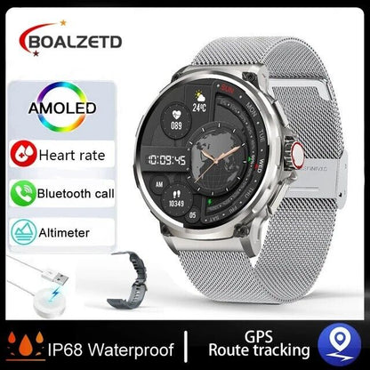 1.85" Ultra HD Smartwatch GPS Bluetooth Call Health Monitoring Watch Gym Gift