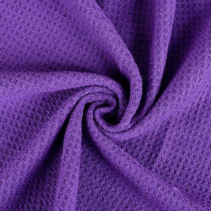 Tri-Fold Golf Towel | 16" X 24" | Premium Microfiber Fabric | Waffle Pattern | with Heavy Duty Carabiner Clip | for Men and Women (Purple)