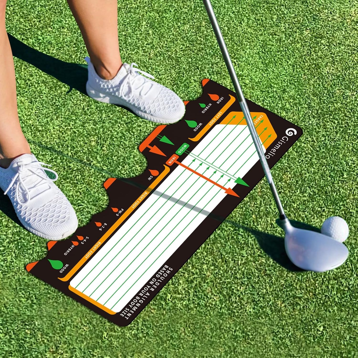 Golf Training Mat for Beginners Posture Assistance and Entry-Level Stance Corrector Trainer with Golf Training Aid