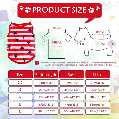 4 Pieces Dog Clothes for Dogs Girl Summer Pet T-Shirts Printed Apparels Puppy Outfits Cute Pattern for Small to Large Cat Dog (Star, Medium)
