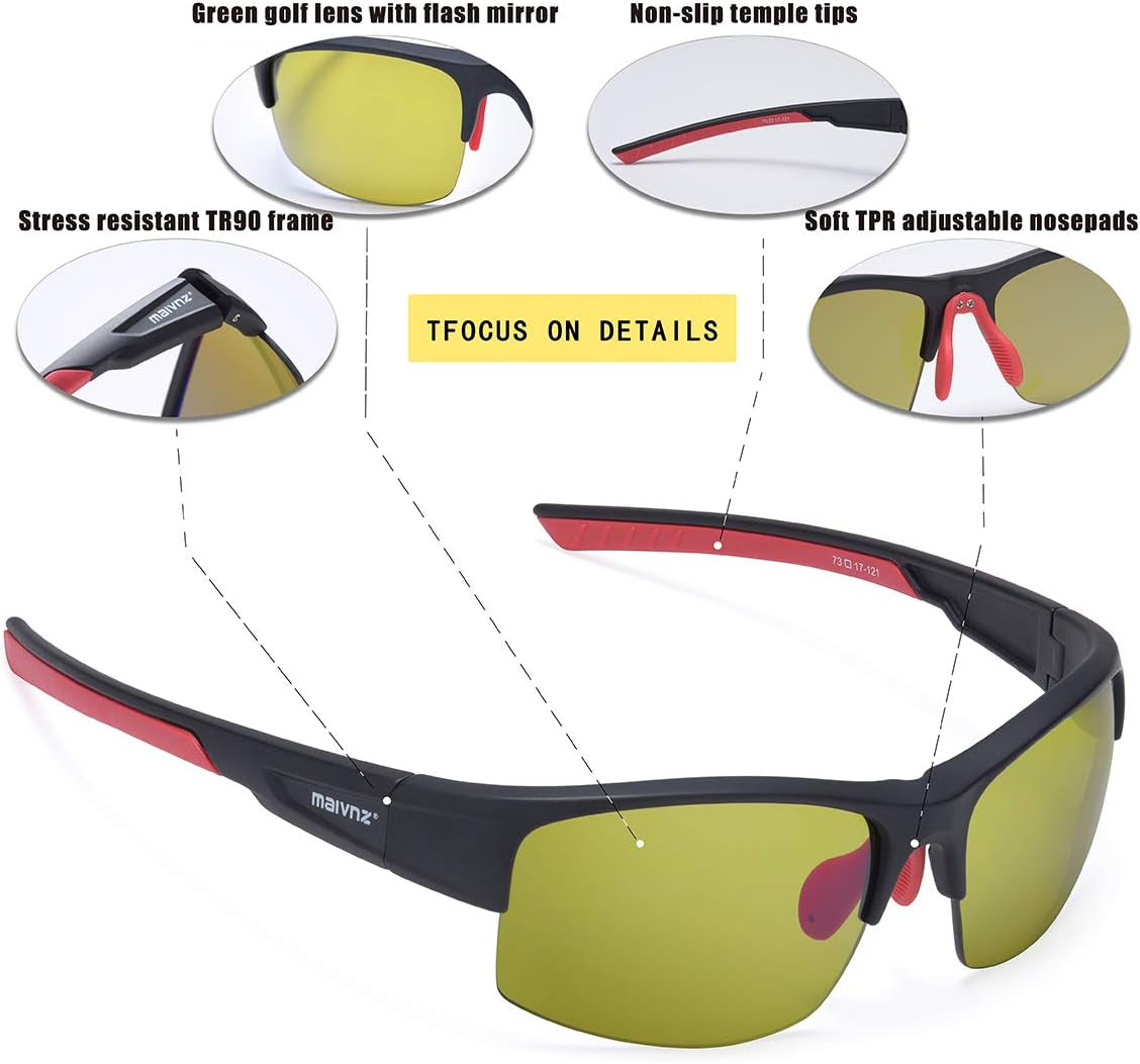 High Definition Golf Ball Finder Sport Glasses for Men Women Golf Sunglasses Golf Glasses Pickleball Eyewear MZ861