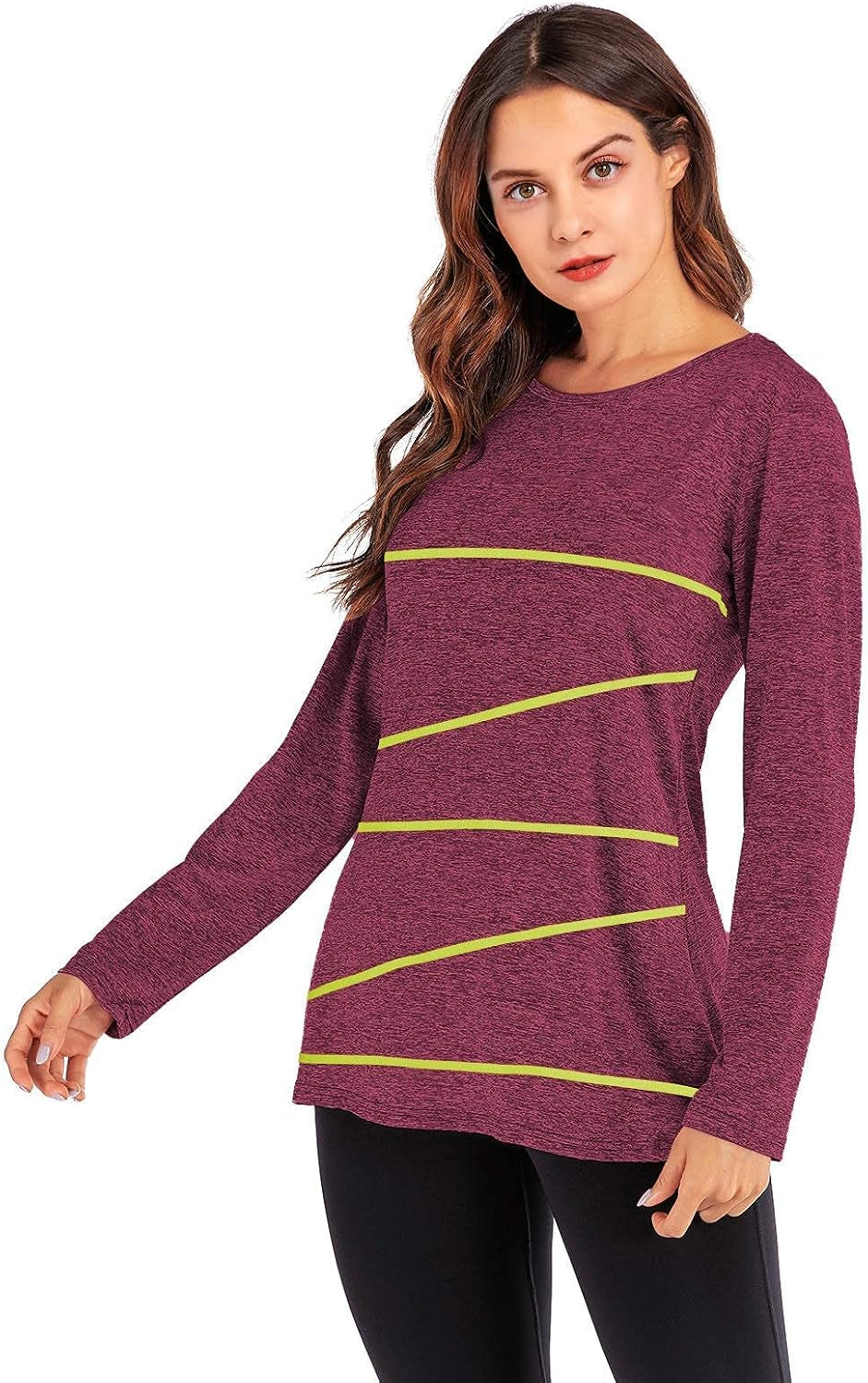 Woman’S Yoga Tops Criss Cross Open Back Long Sleeve Shirts Dry Fit Basic Shirt for Exercising Tunic Activewear Top Lavender Purple