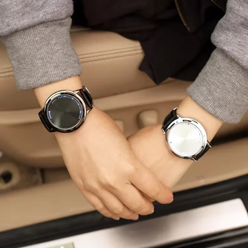 New Fashion Touch Watch Led Watch Men Creative Dot Matrix Blue Light Led Digital Watches Electronic Watch Reloj Hombre Digital