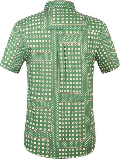 Hawaiian Shirt for Men, Beach Shirts for Men, Tropical Shirts Short Sleeve Floral Casual Button Down