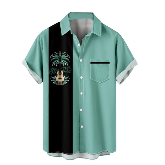 Mens Shirts Men'S Summer Trendy Hawaiian Style Short Sleeve Casual Shirts Mens Tank Tops Mens Shirts Slim Fit Mens Shirts Mint Green,4Xl
