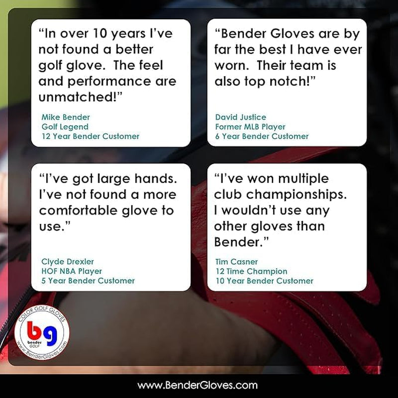 Bender - Mens Golf Glove, Durable Mesh Golf Gloves, Unique Golf Gloves