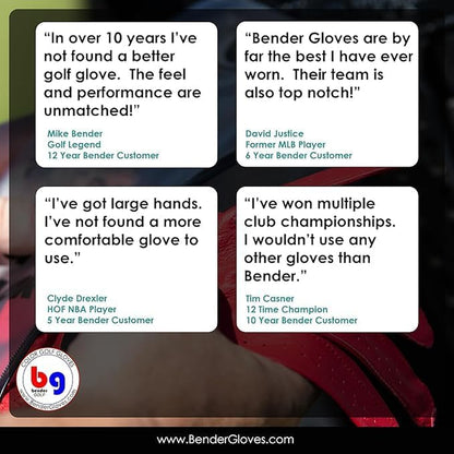 Bender - Mens Golf Glove, Durable Mesh Golf Gloves, Unique Golf Gloves