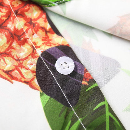 Boys Hawaiian Shirt Pineapple Print Button up Short Sleeve Summer Beach Shirt Lightweight Casual Top