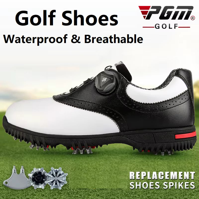 Men Golf Shoes Waterproof Sports Shoes Rotating Buckles Anti-Slip Sneakers Multifunctional Golf Trainers