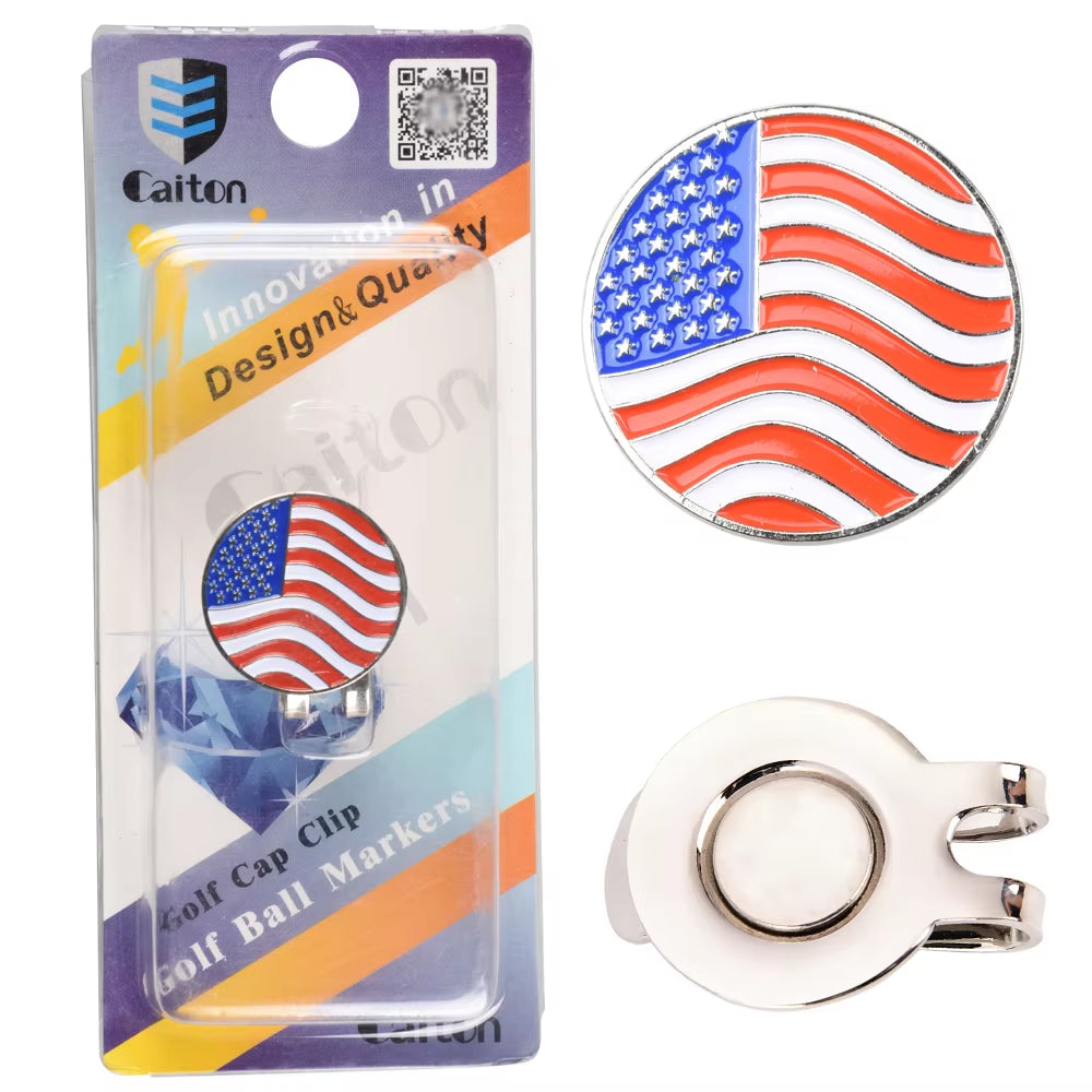 1Pcs Golf Ball Mark+Golf Hat Clip Magnetic Alloy Marker Golf Accessories Golf Cap Clips Golf Training Aids