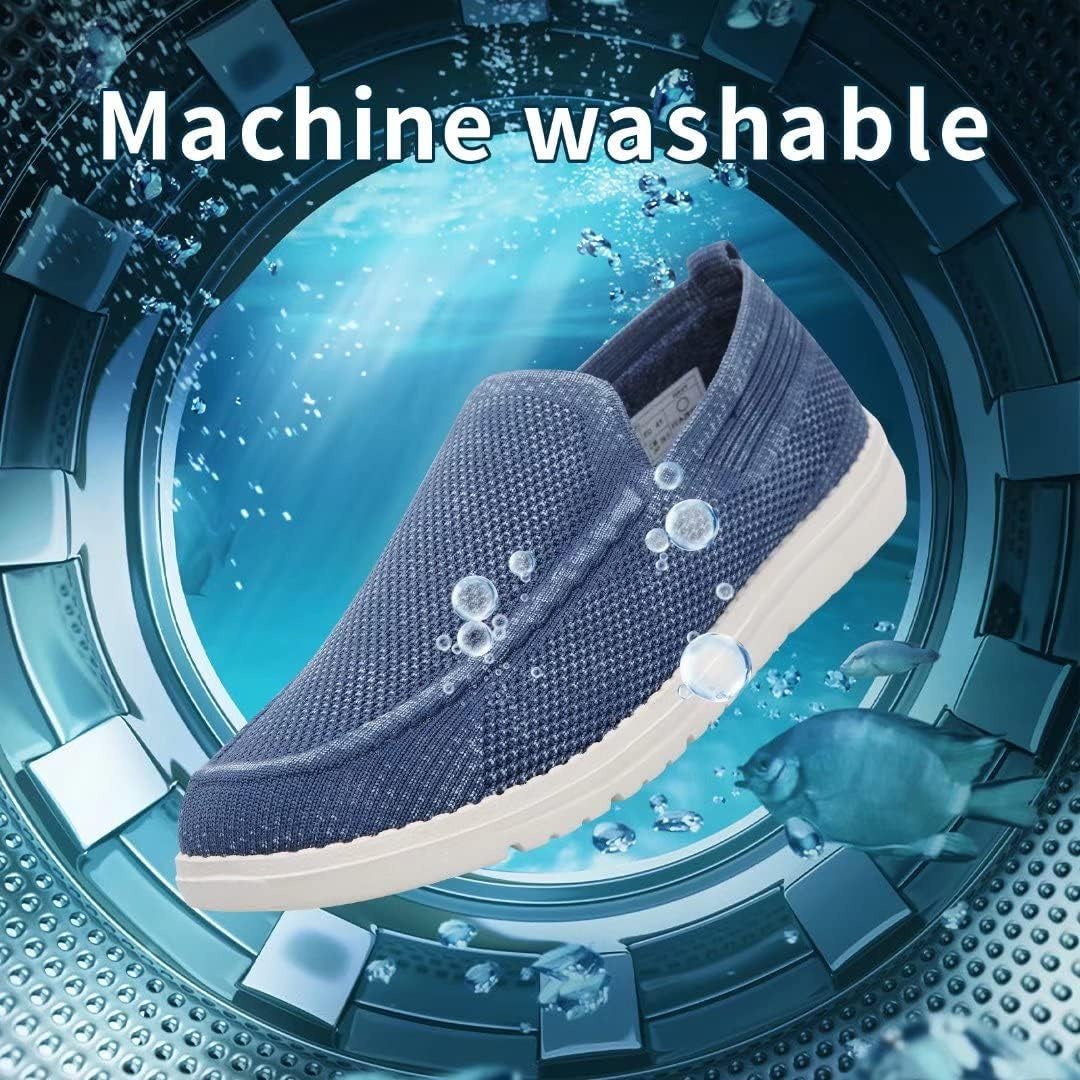 Men Slip on Shoes Loafer with Arch Support Insoles,Men Casual Shoes for Plantar Fasciitis(Blue 9.5)