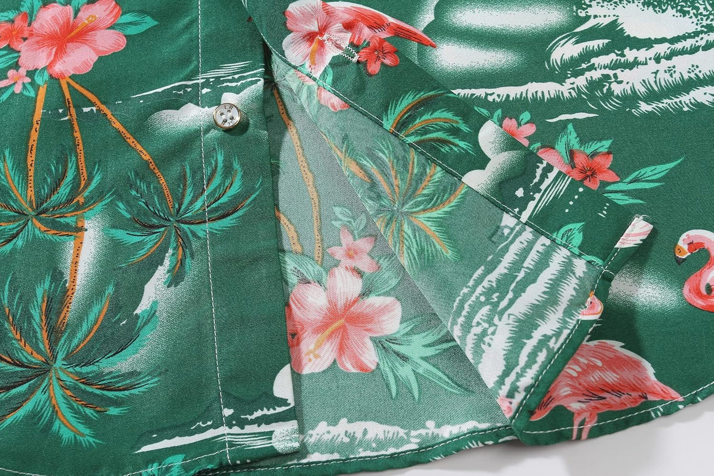Pack Hawaiian Shirt for Men Flamingo Short Sleeve Casual Button down Shirts Summer Beach Shirt