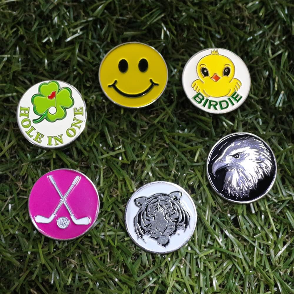 Golf Ball Markers Golf Markers Golf Gifts Clips Pack of 6