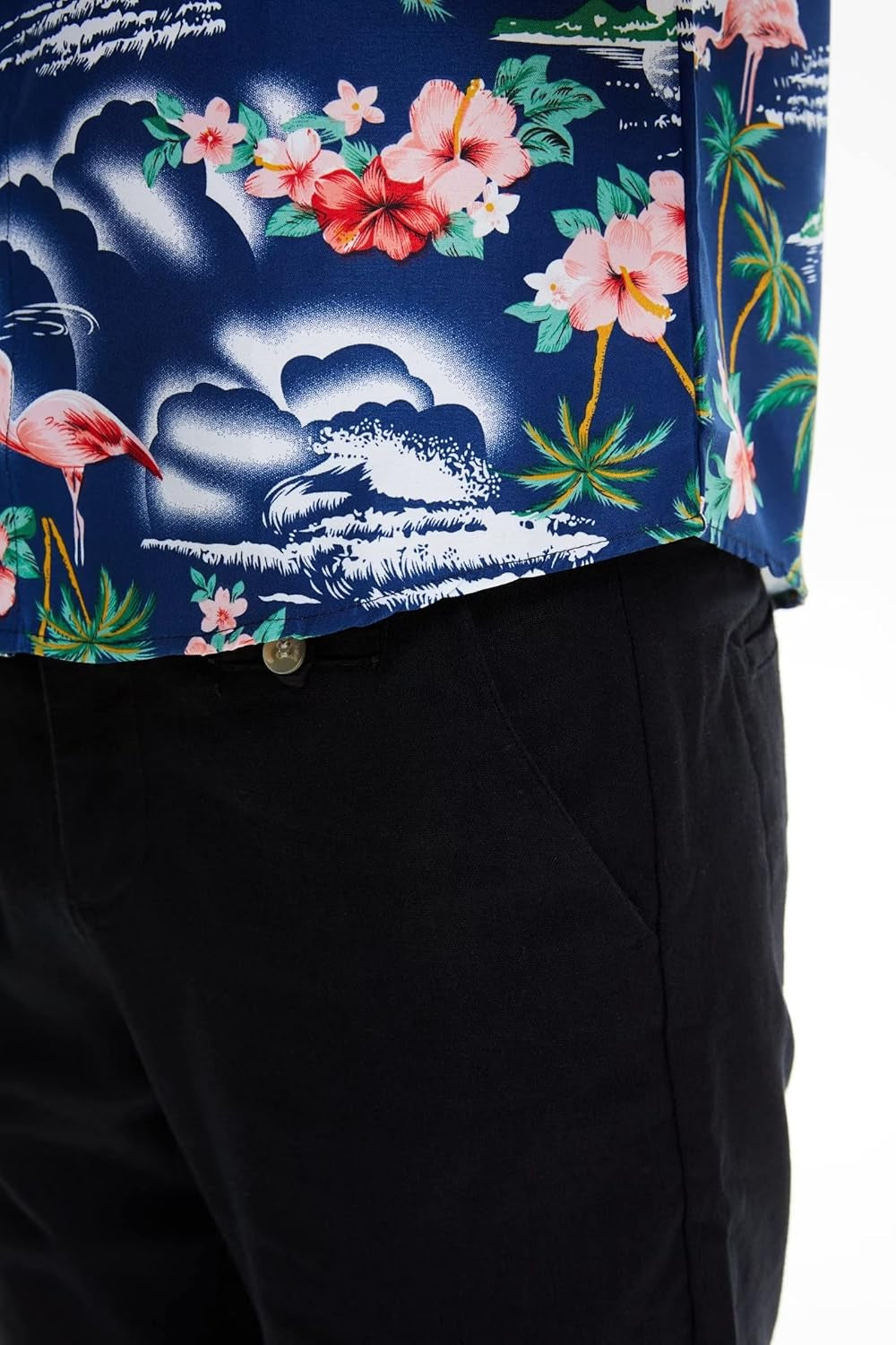 Pack Hawaiian Shirt for Men Flamingo Short Sleeve Casual Button down Shirts Summer Beach Shirt