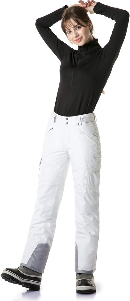 Women'S Winter Snow Pants, Waterproof Insulated Ski Pants, Ripstop Snowboard Bottoms