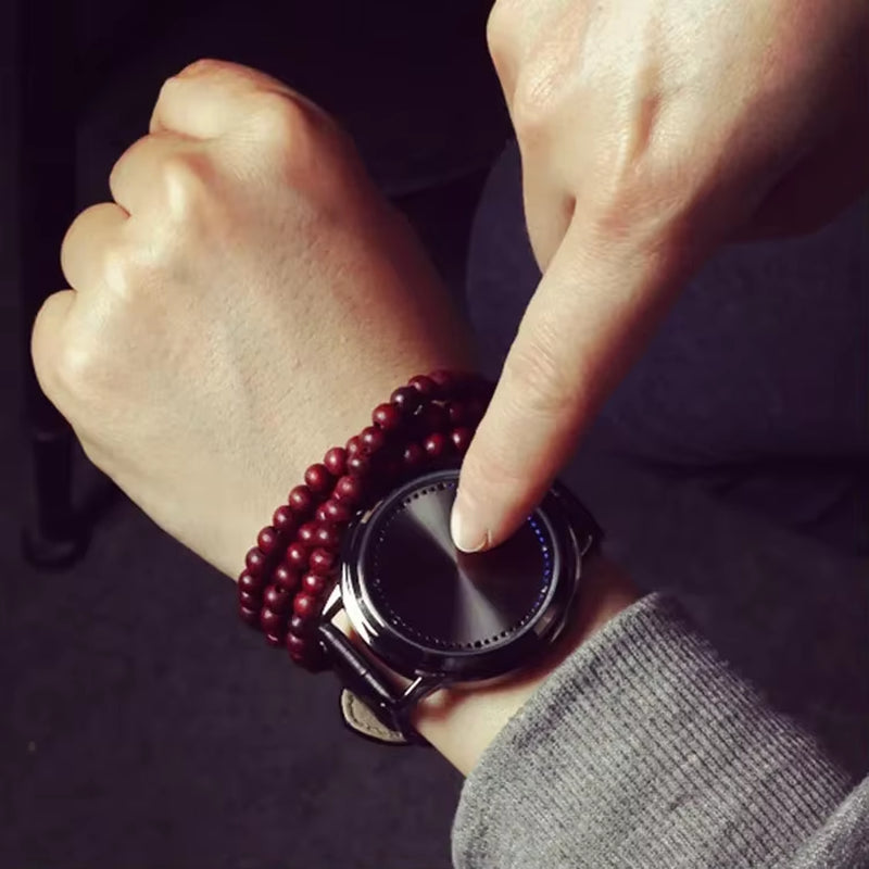 New Fashion Touch Watch Led Watch Men Creative Dot Matrix Blue Light Led Digital Watches Electronic Watch Reloj Hombre Digital