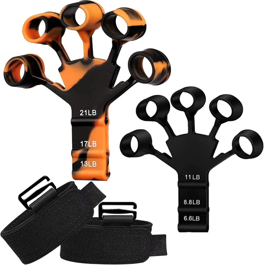 Grip Strength Trainer Finger Strengthener-Hand 6 Level Black/Orange -
