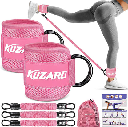 Resistance Bands with Ankle Straps, Ankle Weights Bands for Working Out, Exercise Band for Women Leg and Glute, Booty Workout Equipment for Kickbacks,Butt and Hip Training, Home Gym Fitness Equipment