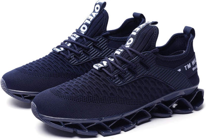 Men'S Running Shoes Blade Non Slip Fashion Sneakers Breathable Mesh Soft Sole Casual Athletic Walking Shoes