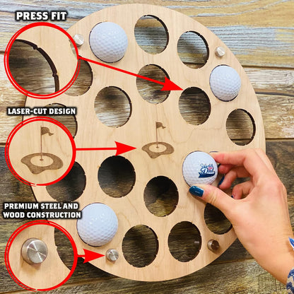 Golf Ball Display Holder Collector’S Case Holds Golf Balls Wall Mount Decor