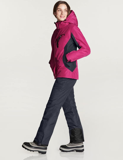 Women'S Winter Snow Pants, Waterproof Insulated Ski Pants, Ripstop Snowboard Bottoms