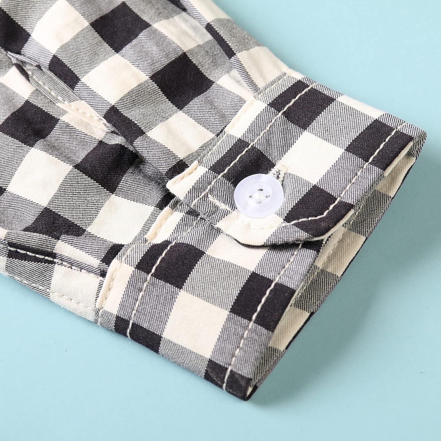 Boys Plaid Button down Shirts Long Sleeve Roll up Cotton Spring Fall Shirt Casual Tops