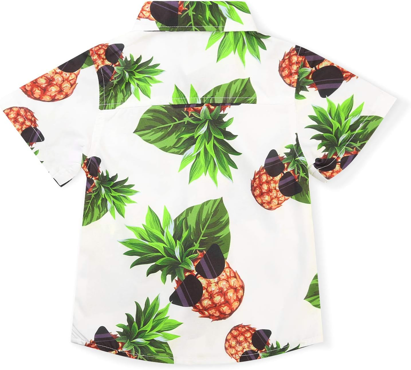 Boys Hawaiian Shirt Pineapple Print Button up Short Sleeve Summer Beach Shirt Lightweight Casual Top
