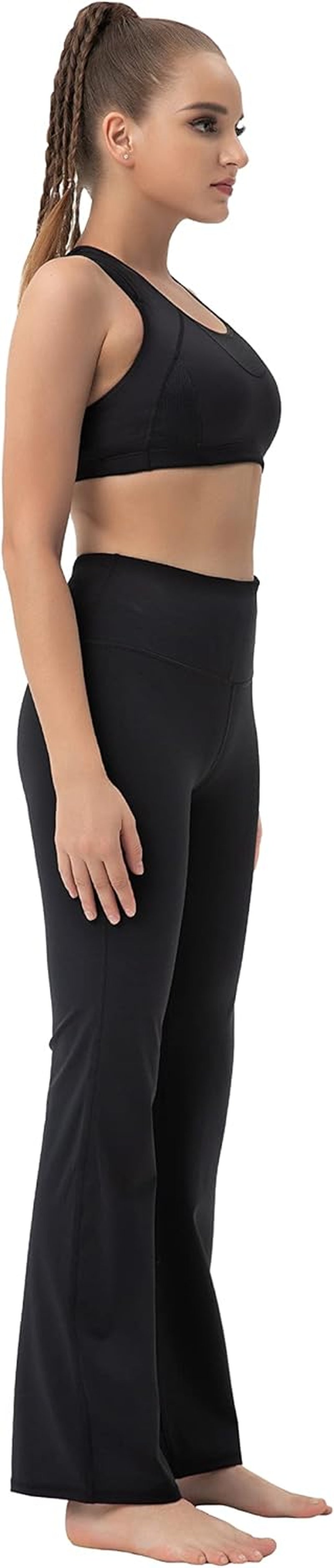 29"/31"/33"/35"/37" 3 Styles Women'S High Waist Bootcut Yoga Pants Basic/Side Pockets Tummy Control Workout Flared