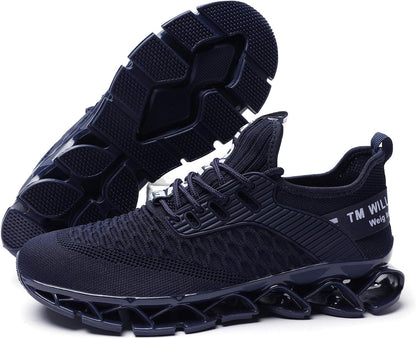 Men'S Running Shoes Blade Non Slip Fashion Sneakers Breathable Mesh Soft Sole Casual Athletic Walking Shoes