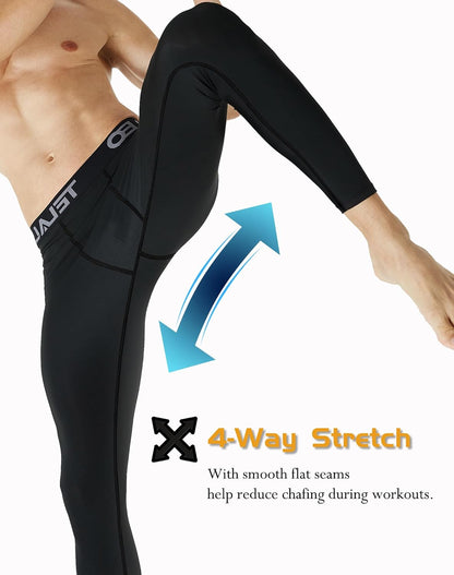 Men'S Thermal Underwear Sets Long Sleeve Compression Shirts, Winter Gear Sports Base-Layer Top Bottom Sets