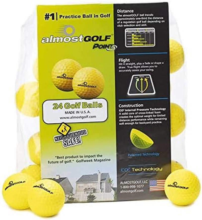 golf Balls - Limited Flight Practice Golf Balls - (24 Pack) -  Golf Balls Foam Golf Training Aids for Indoor or Yard Practice - Includes 24 golf Balls with 5 Liberty Tees