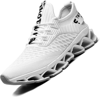 Men'S Running Shoes Blade Non Slip Fashion Sneakers Breathable Mesh Soft Sole Casual Athletic Walking Shoes