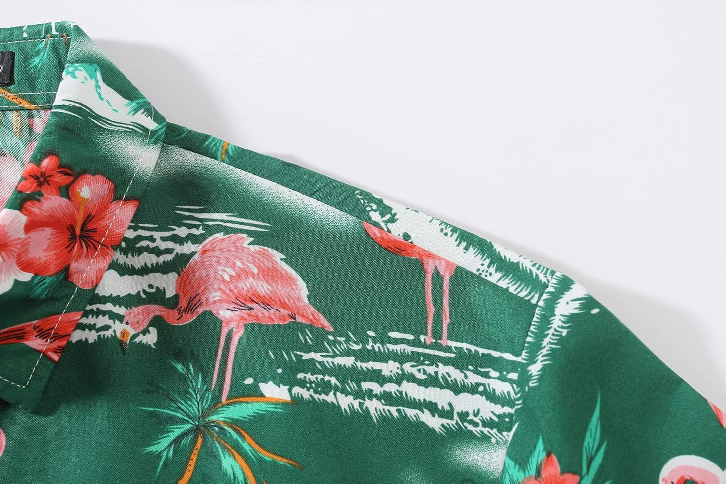 Pack Hawaiian Shirt for Men Flamingo Short Sleeve Casual Button down Shirts Summer Beach Shirt