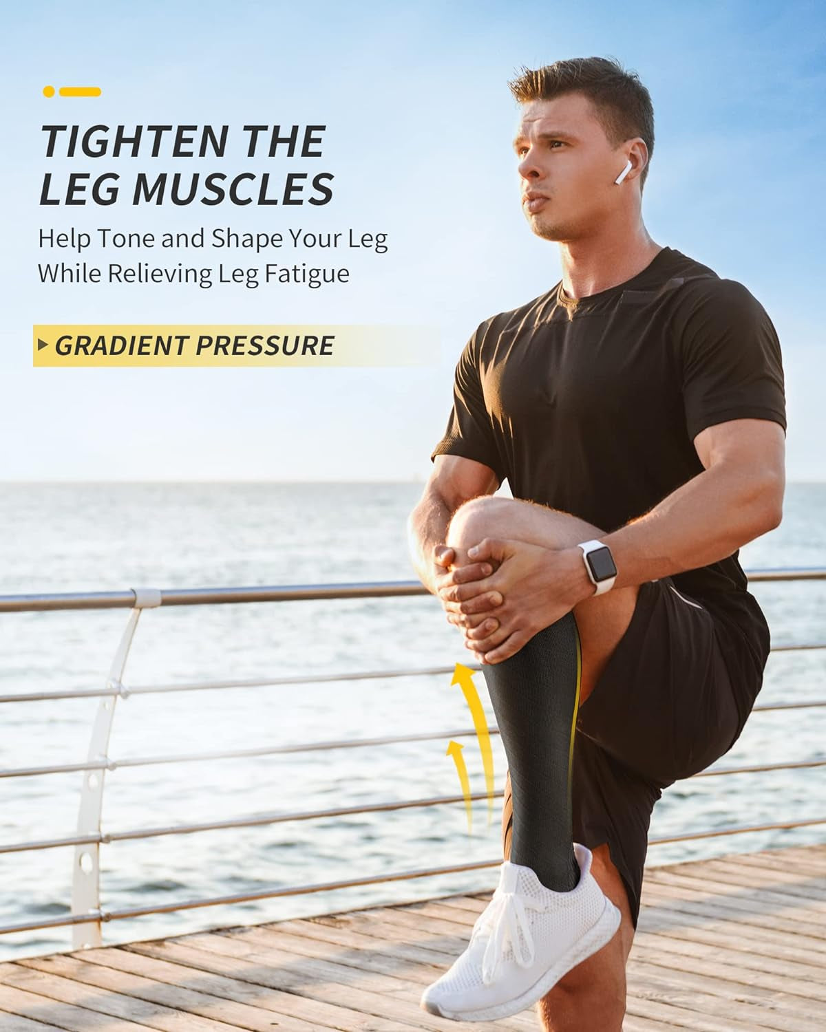 2 Pairs Compression Socks for Men and Women(20-30 Mmhg), Compression Stocking for Flight, Long Shifts, Running