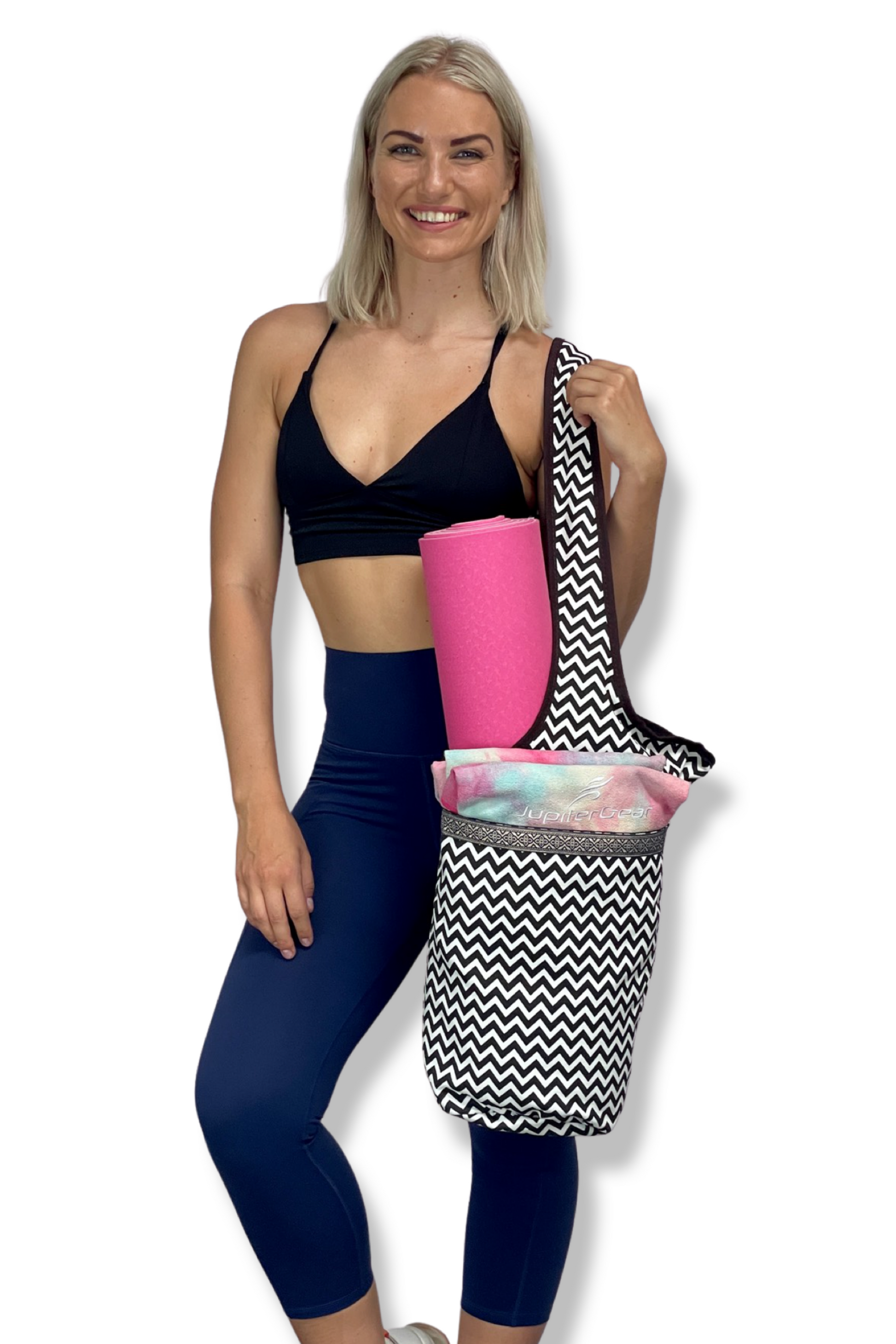 Jupitergear Yoga Mat Carrying Tote Bag with Large Size Pockets | Multipurpose and Fit Most Size Mats