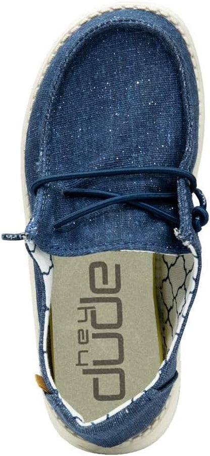 Girl'S Wendy Youth Linen Grey Multiple | Girl’S Shoes | Girl’S Lace up Loafers | Comfortable & Light-Weight