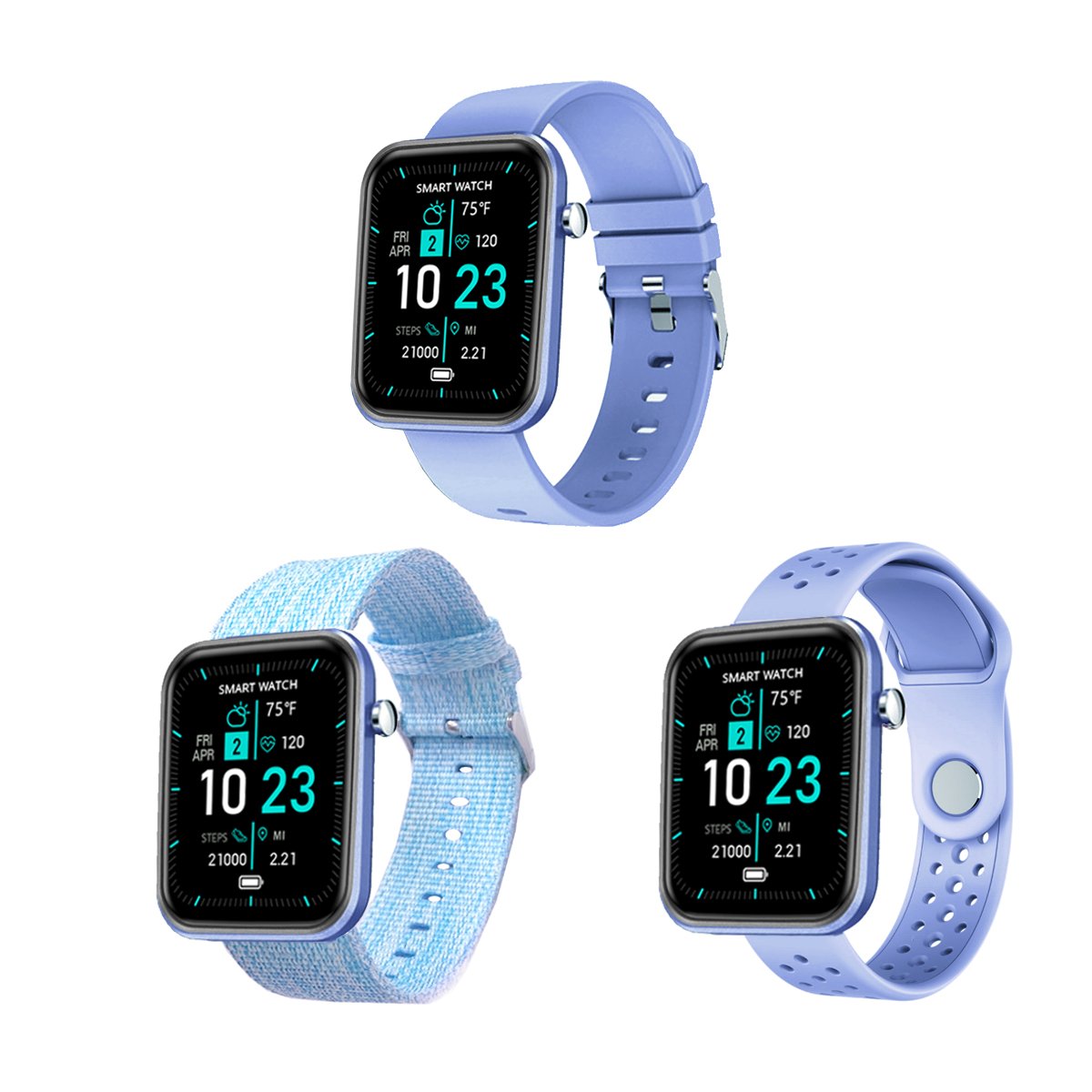 Advanced Smartwatch With Three Bands And Wellness + Activity Tracker 