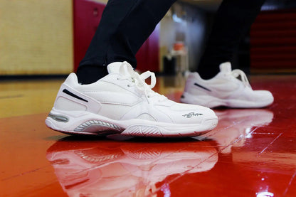 Men's High Arch Firm Support All-In-One White Walking Shoes, Comfort &amp;