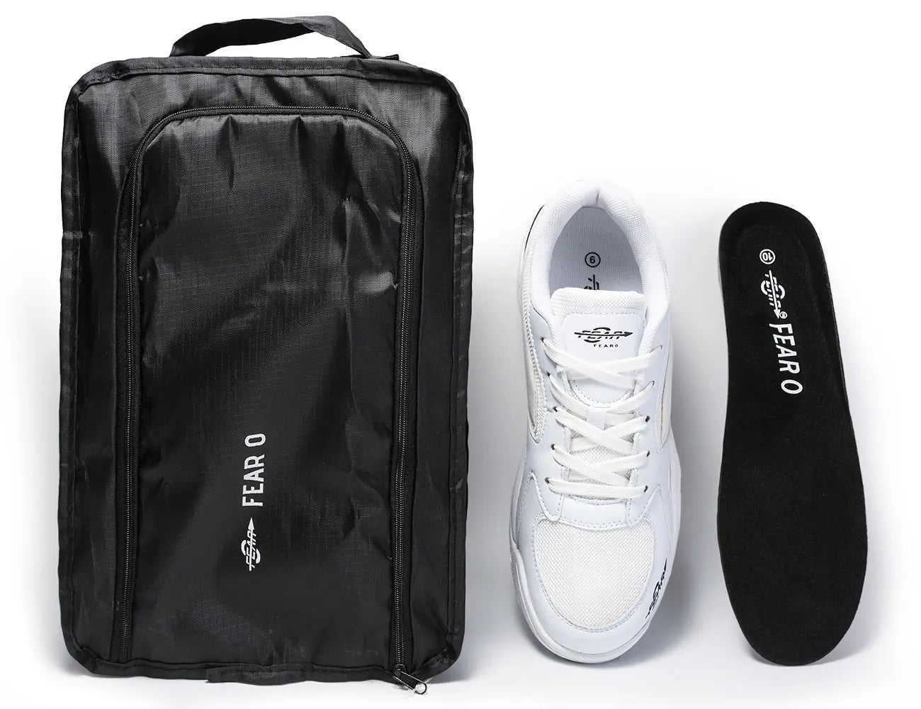 Men's High Arch Firm Support All-In-One White Walking Shoes, Comfort &amp;