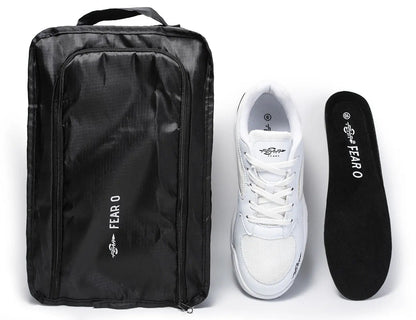 Men's High Arch Firm Support All-In-One White Walking Shoes, Comfort &amp;