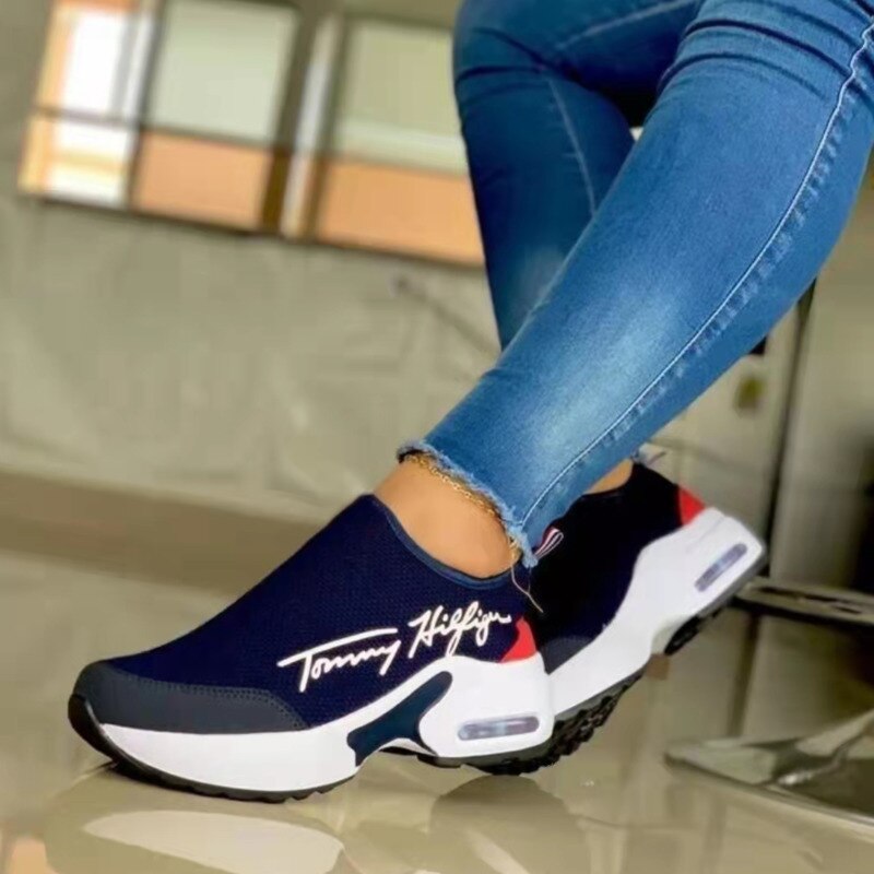Casual Breathable Wedges Ladies Walking Sneakers Flat Women Shoes 